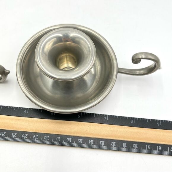 Vintage Conn House Pewter Candle Holder and Pewter Candle Snuffer - Picture 11 of 11
